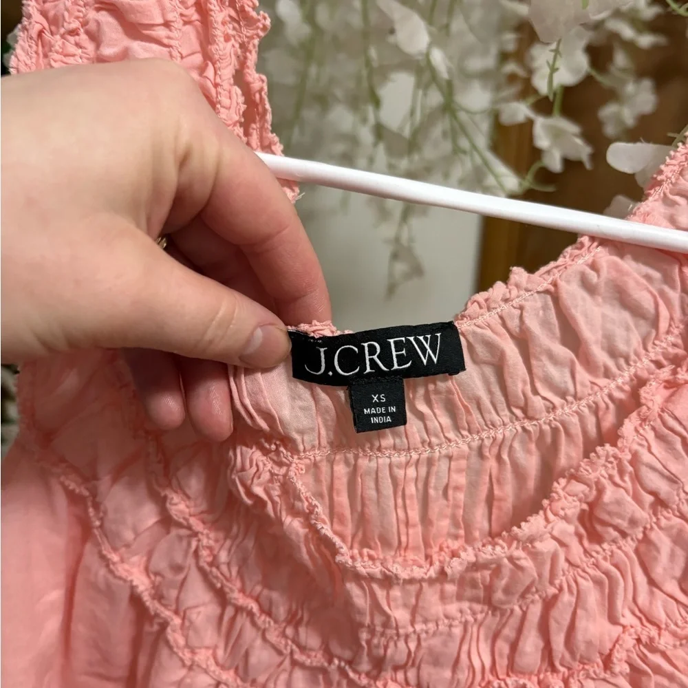 J. Crew Rosalie Smocked Pink Cotton Voile Blouse💗